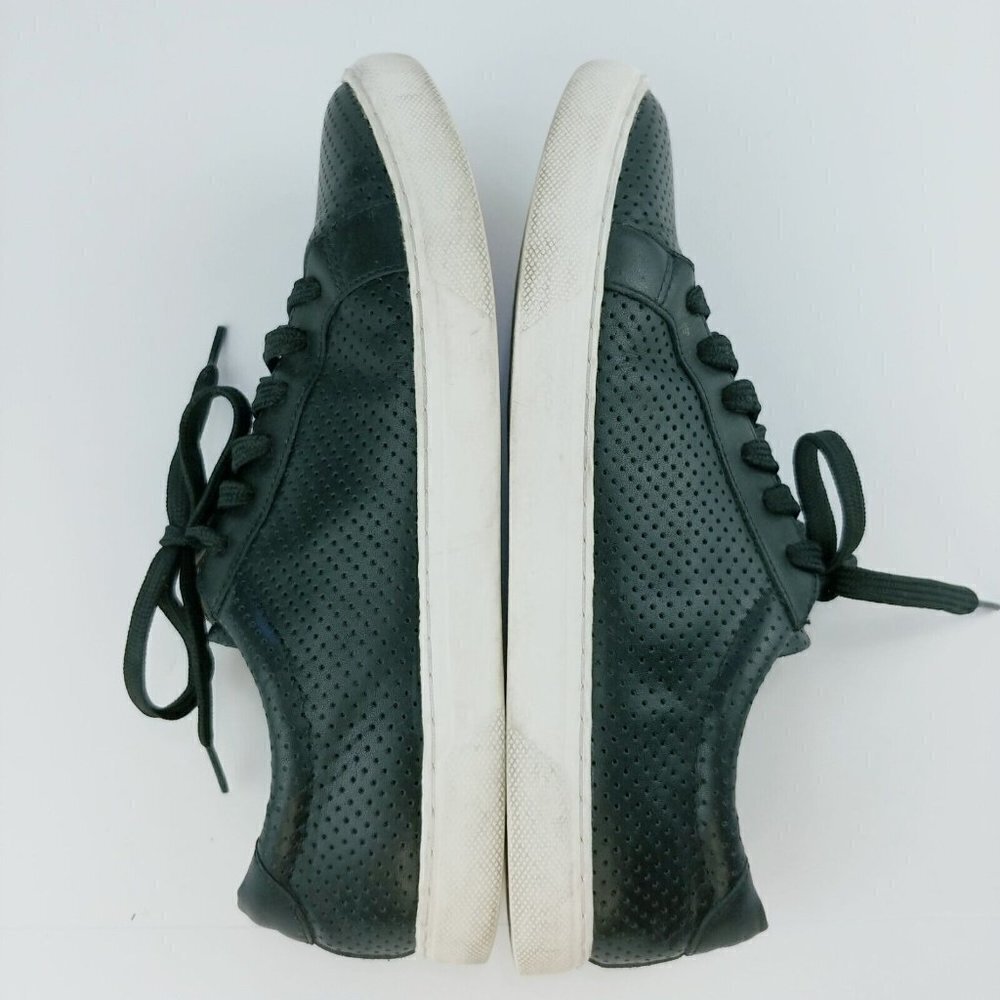 Caslon Cassie Leather Sneakers Womens 7 Lace Up Black Perforated Casual - Picture 4 of 8